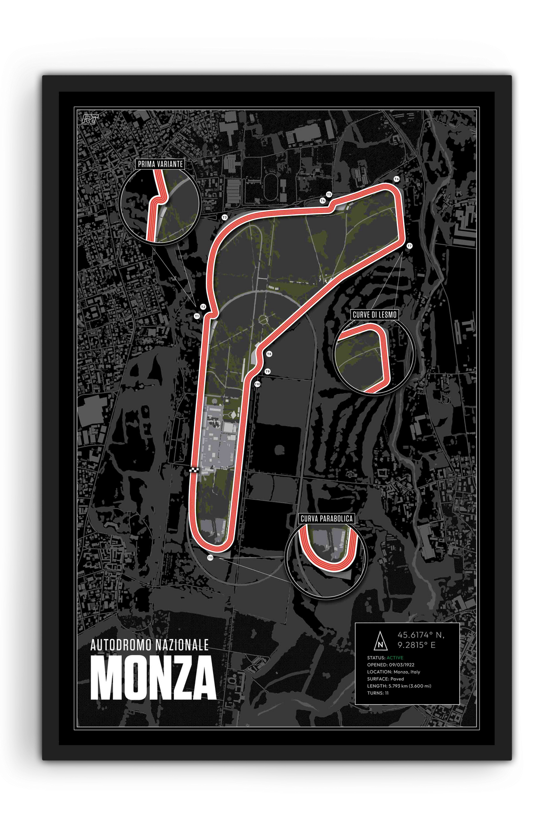 Monza, Italy - Grand Prix Racetrack Artwork