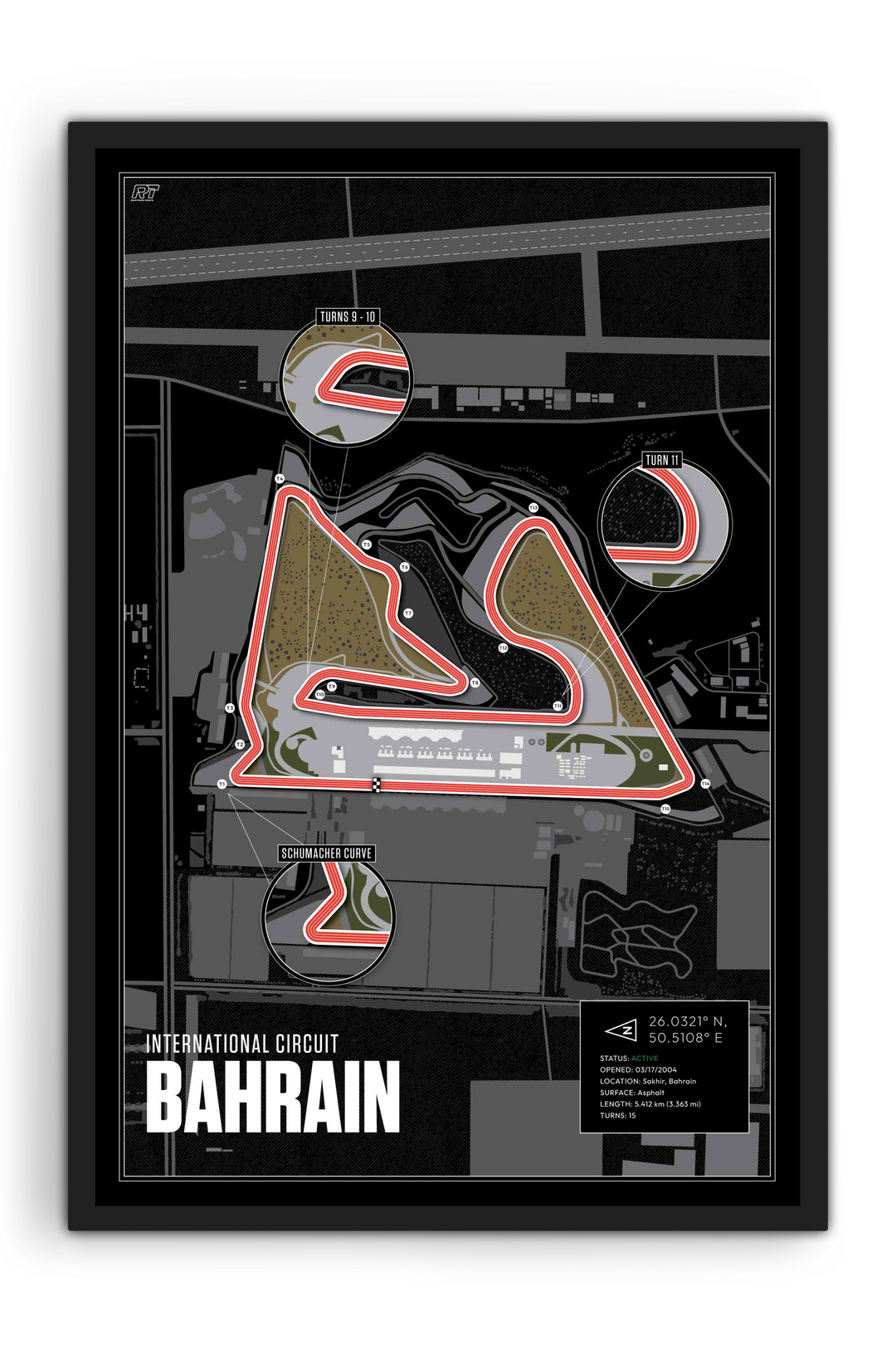 Bahrain International Circuit, Sakhir - Grand Prix Racetrack Artwork
