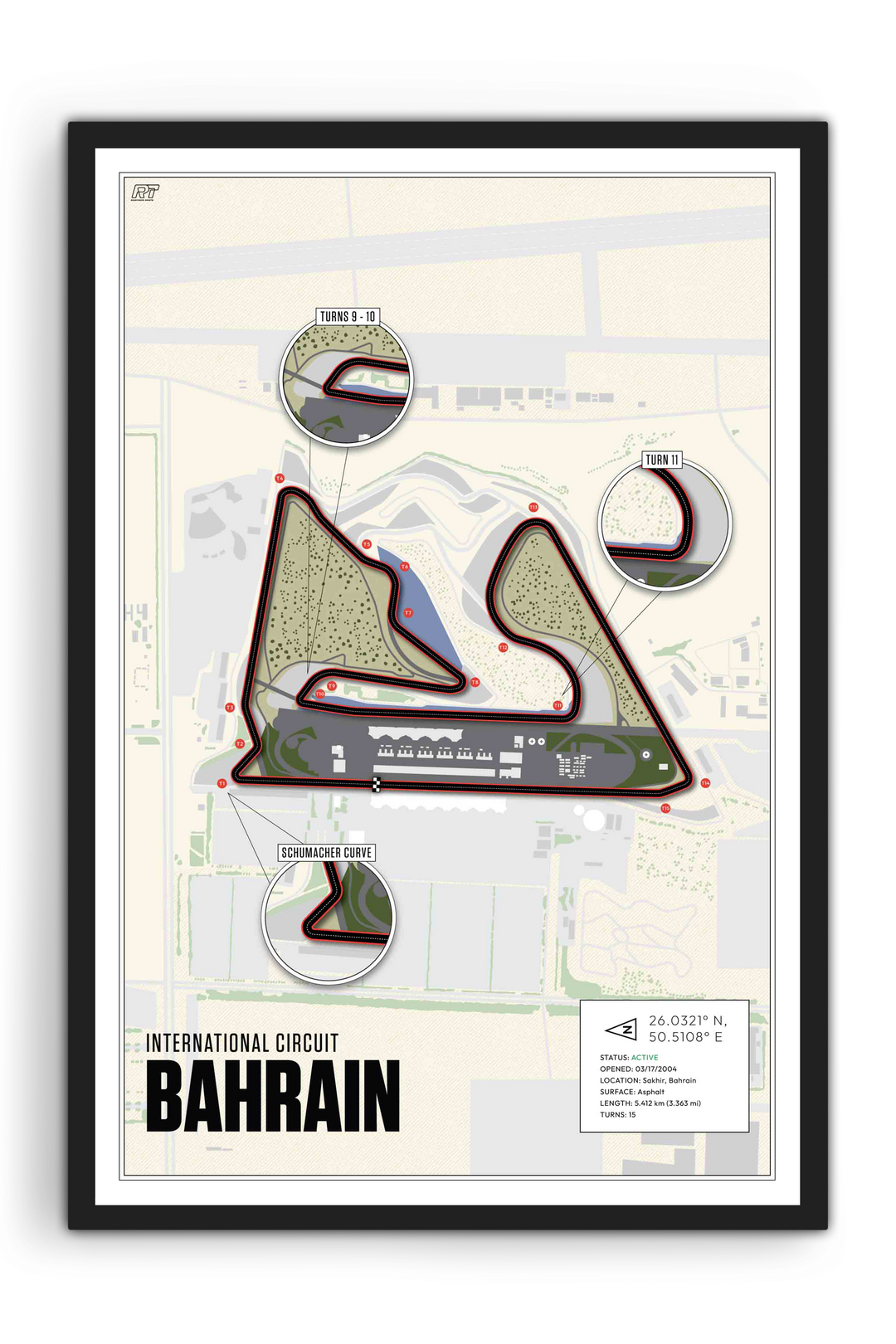 Bahrain International Circuit, Sakhir - Grand Prix Racetrack Artwork