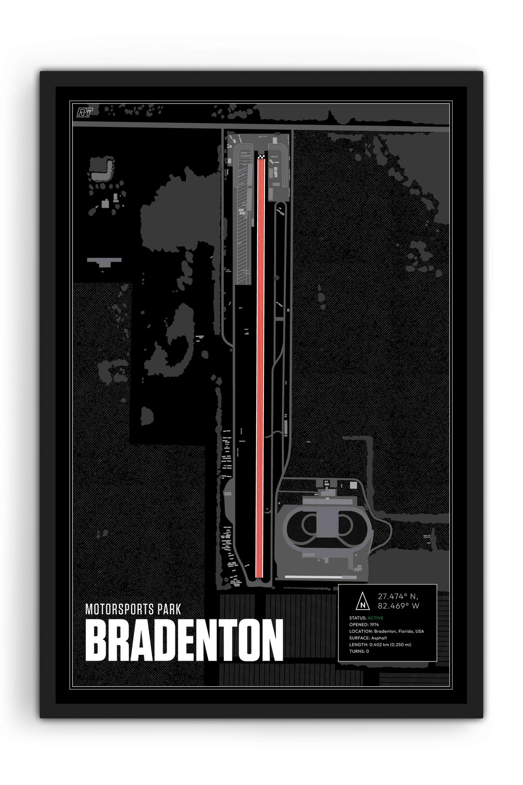 Bradenton Motorsports Park, USA - Drag Strip Racetrack Artwork