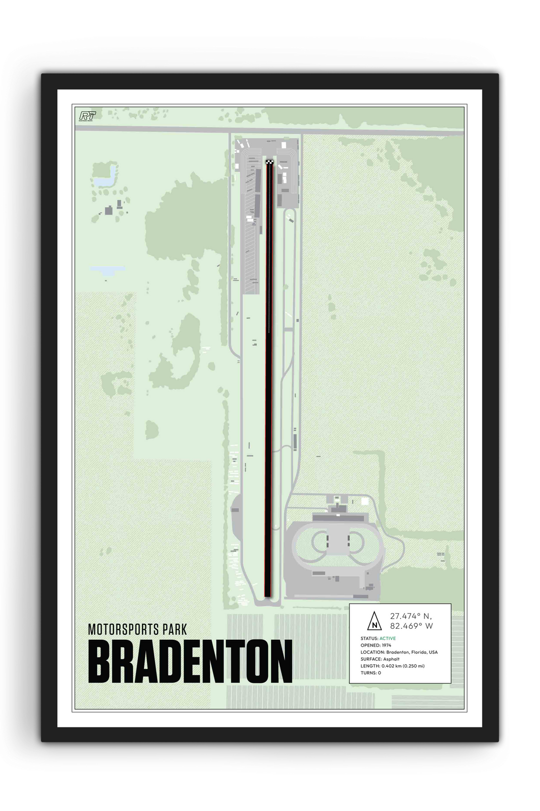 Bradenton Motorsports Park, USA - Drag Strip Racetrack Artwork