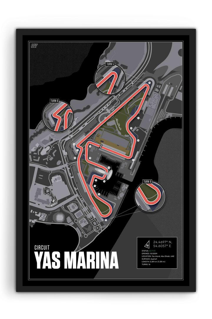 Yas Marina Circuit, United Arab Emirates - F1 Racetrack Artwork