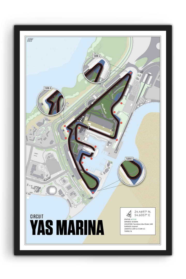 Yas Marina Circuit, United Arab Emirates - F1 Racetrack Artwork