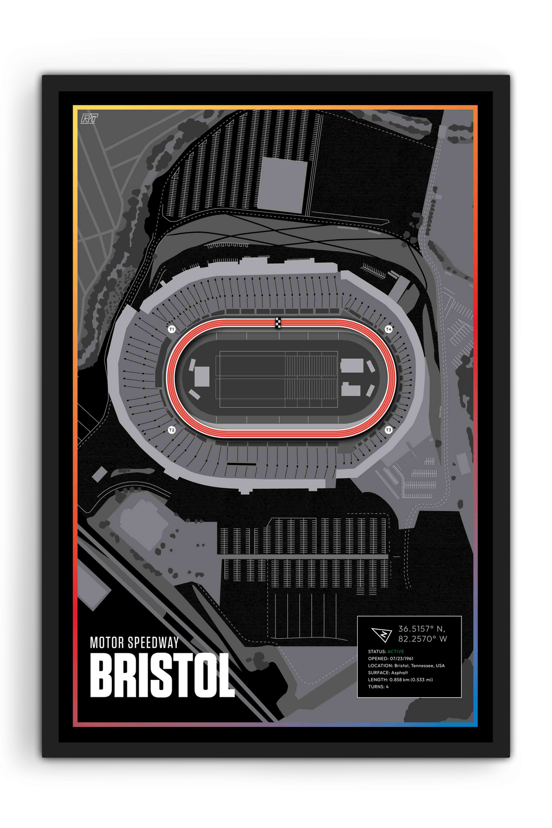 Bristol Motor Speedway, Tennessee - Nascar Racetrack Artwork