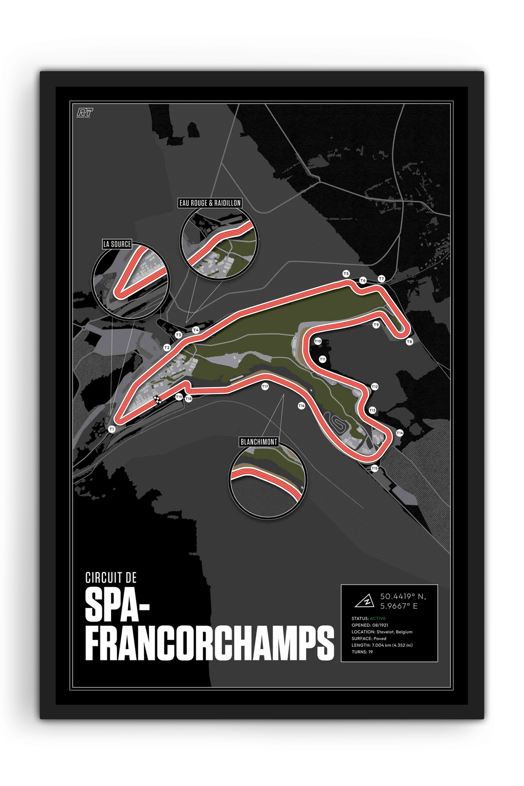 Circuit de Spa-Francorchamps, Belgium - F1 Racetrack Artwork