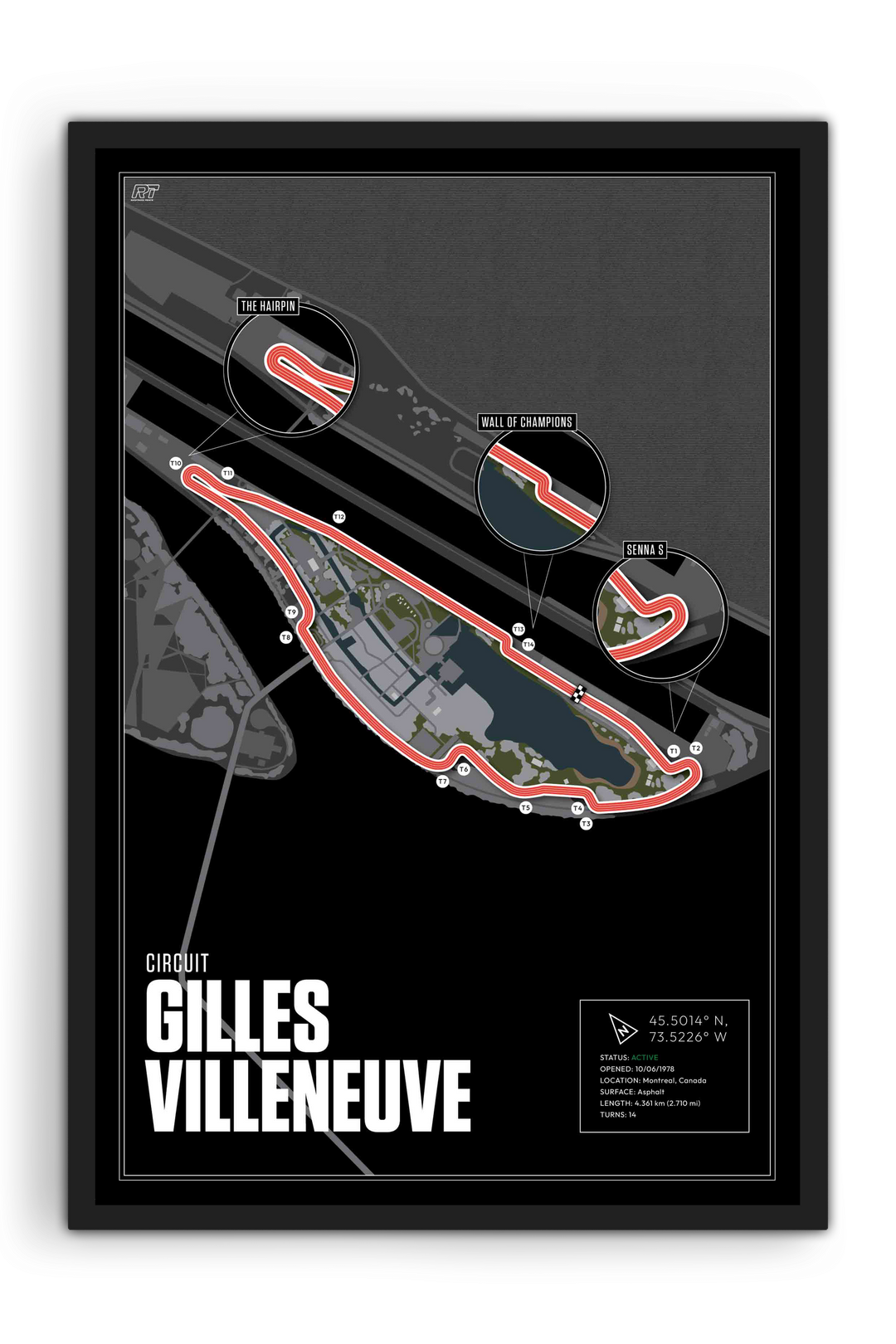 Circuit Gilles Villeneuve, Canada - F1 Racetrack Artwork