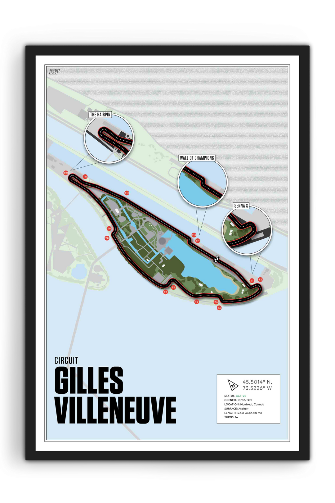 Circuit Gilles Villeneuve, Canada - F1 Racetrack Artwork