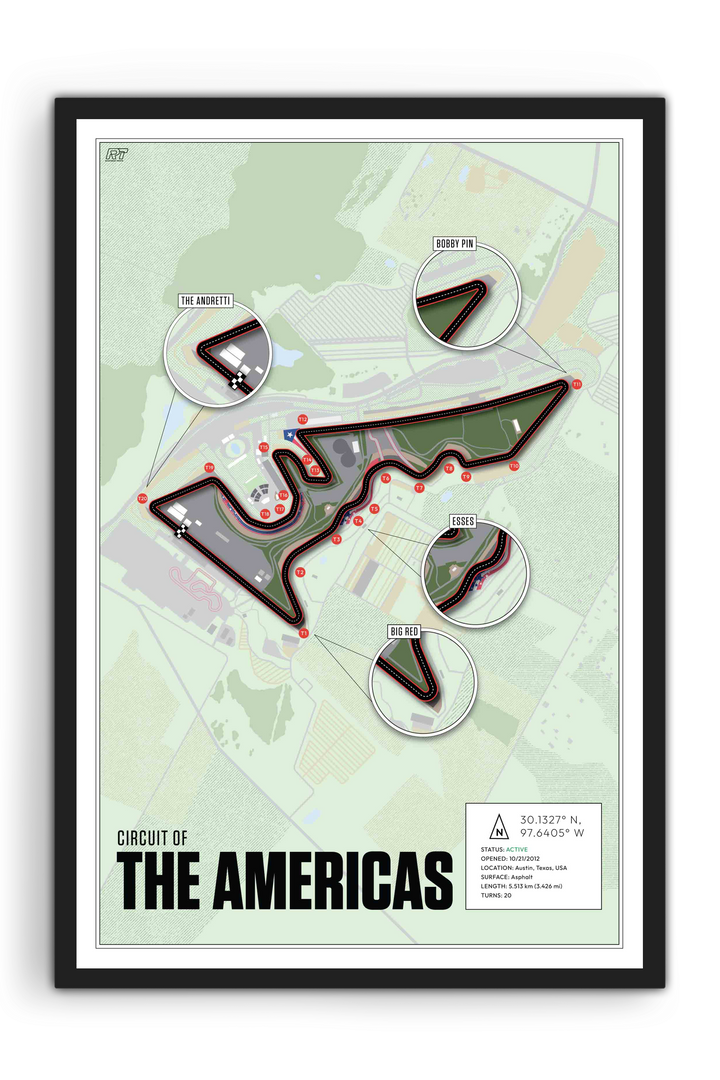Circuit of the Americas, USA - F1 Racetrack Artwork