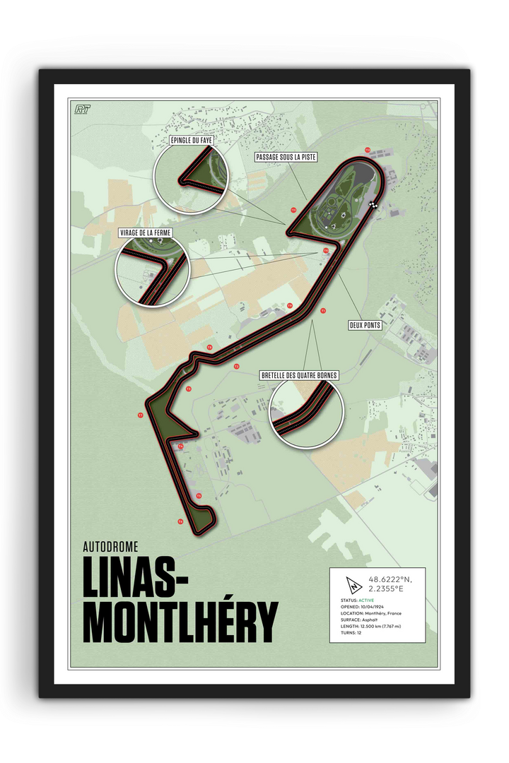 Autodrome de Linas-Montlhéry, France - Historic Racetrack Artwork