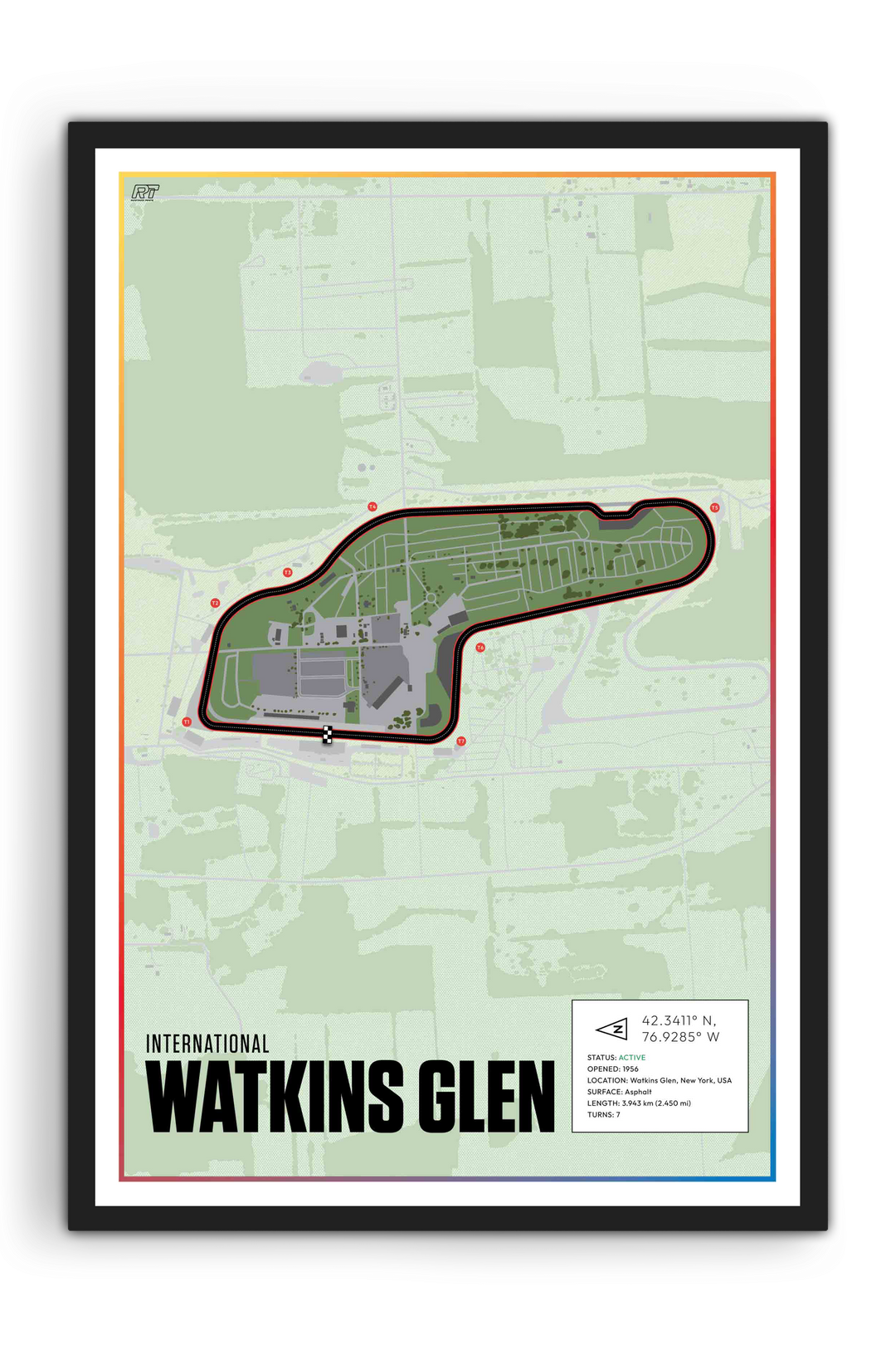 Watkins Glen, New York - Nascar Racetrack Artwork