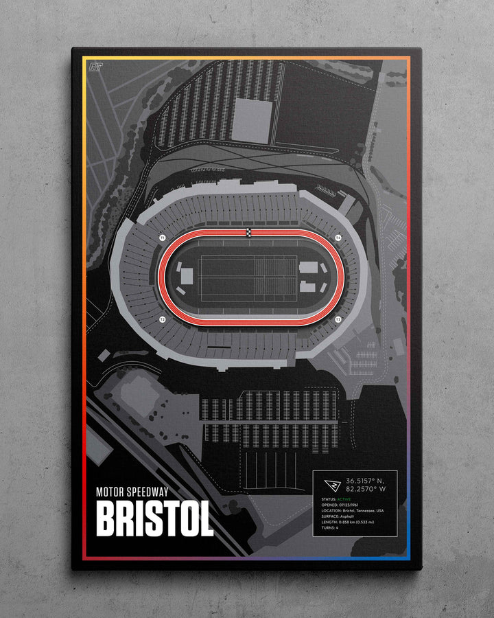 Bristol Motor Speedway, Tennessee (Night) - Nascar Racetrack Artwork