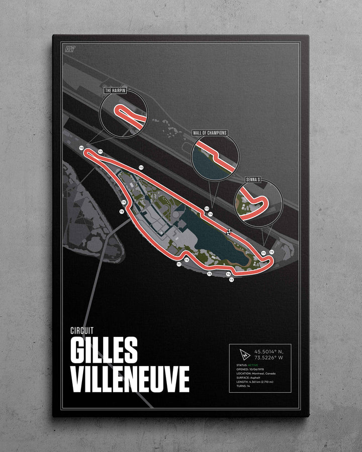 Circuit Gilles Villeneuve, Canada (Night) - F1 Racetrack Artwork