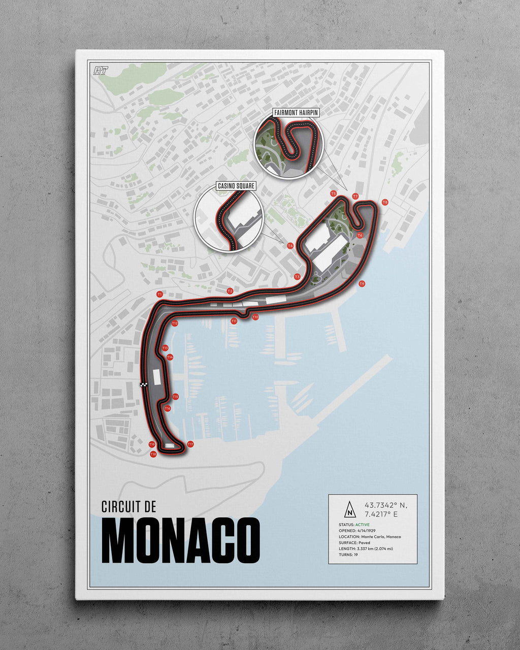 Circuit de Monaco, Monaco (Day) - F1 Racetrack Artwork
