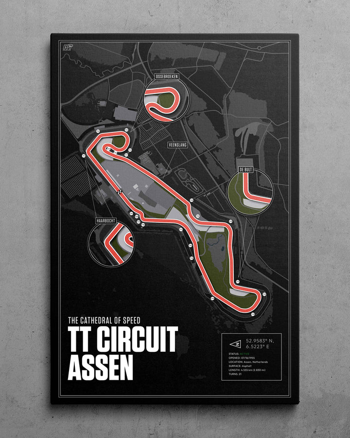 TT Circuit Assen, Netherlands (Night) - MotoGP Racetrack Artwork