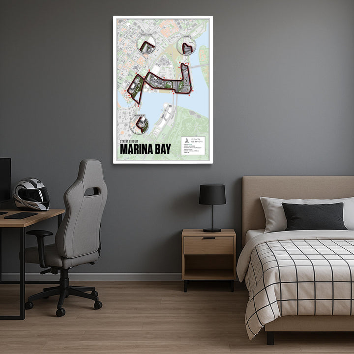 Marina Bay Street Circuit, Singapore - Grand Prix Racetrack Artwork