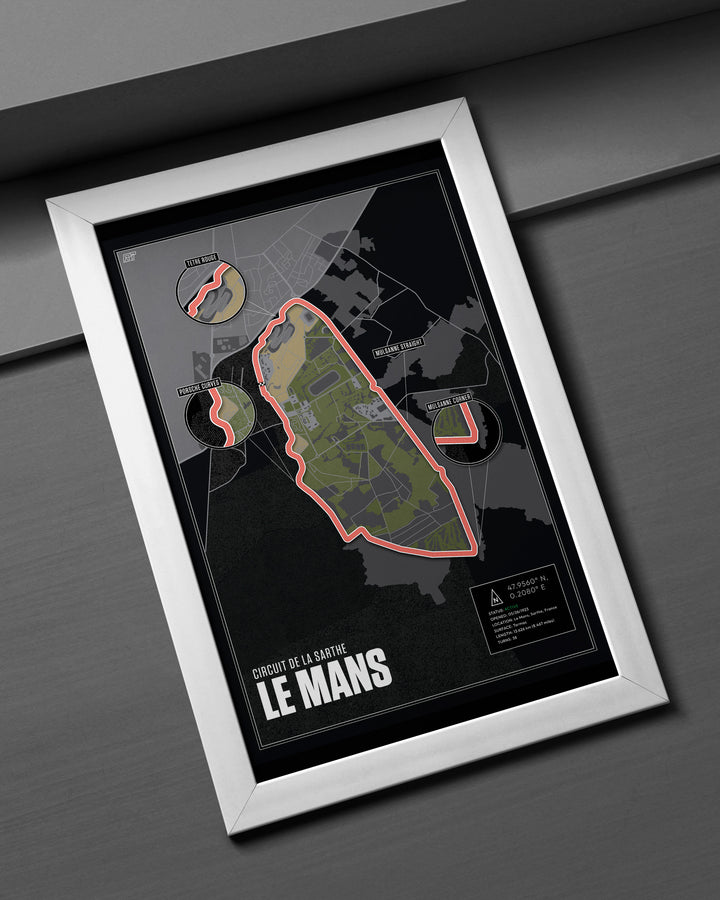 Circuit de la Sarthe (Le Mans), France (Night) - Endurance Racetrack Artwork