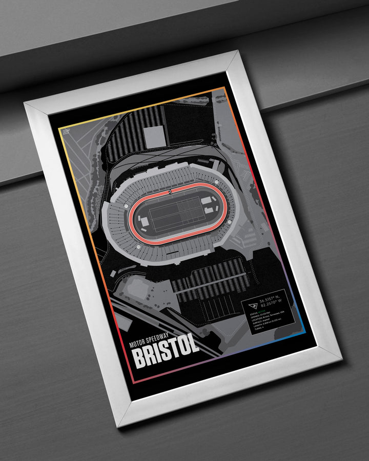 Bristol Motor Speedway, Tennessee (Night) - Nascar Racetrack Artwork
