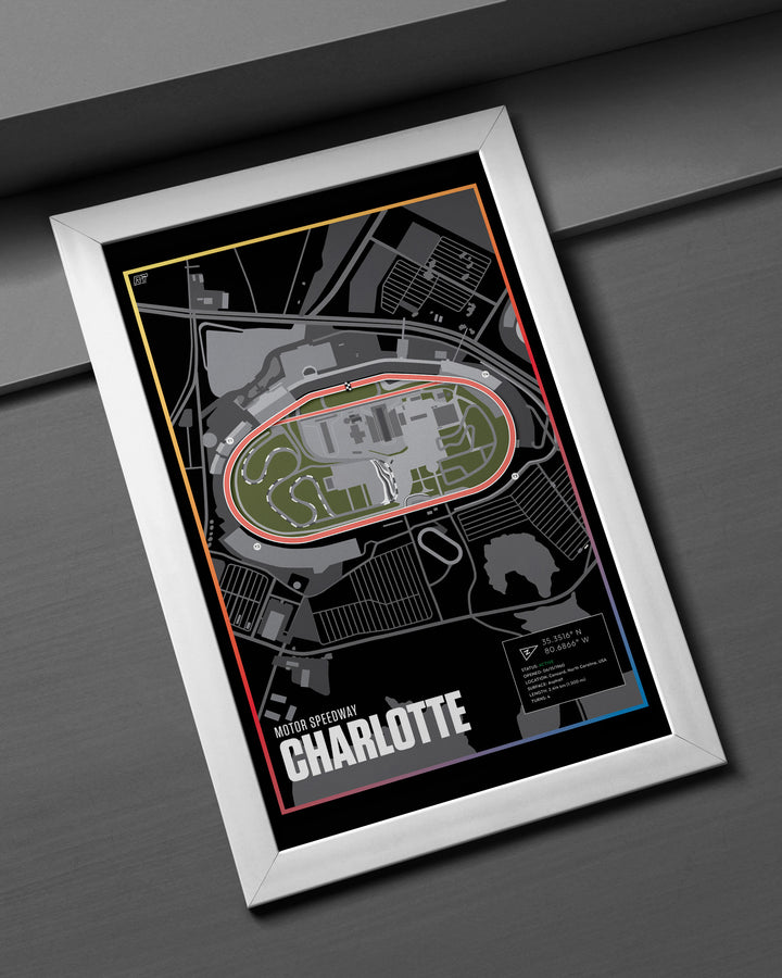 Charlotte Motor Speedway, North Carolina (Night) - Nascar Racetrack Artwork