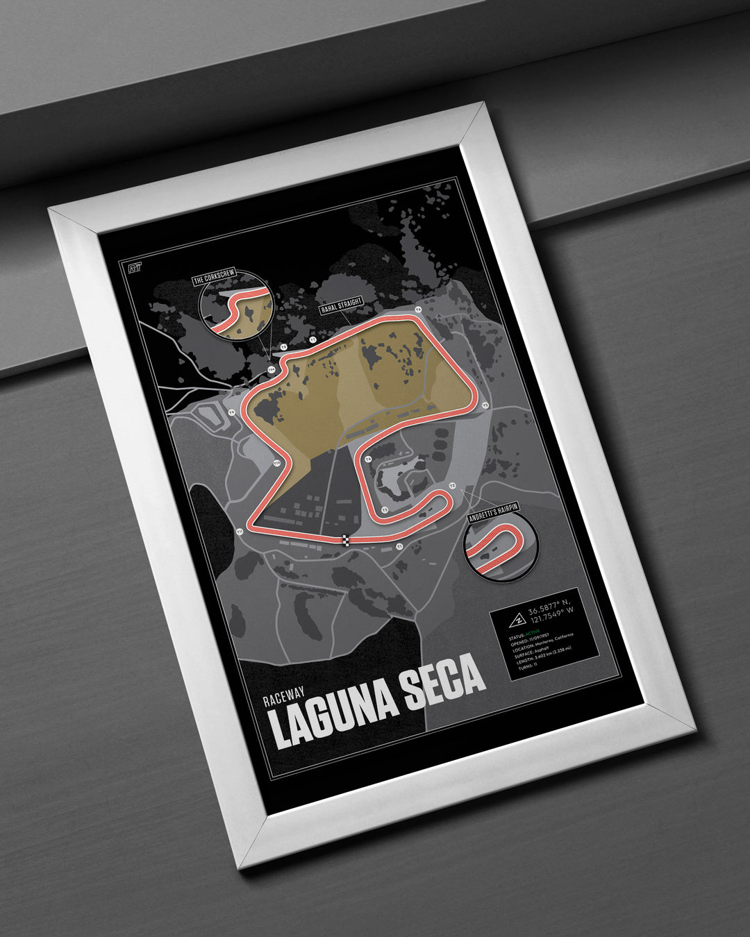Laguna Seca Raceway, USA (Night) - MotoGP Racetrack Artwork