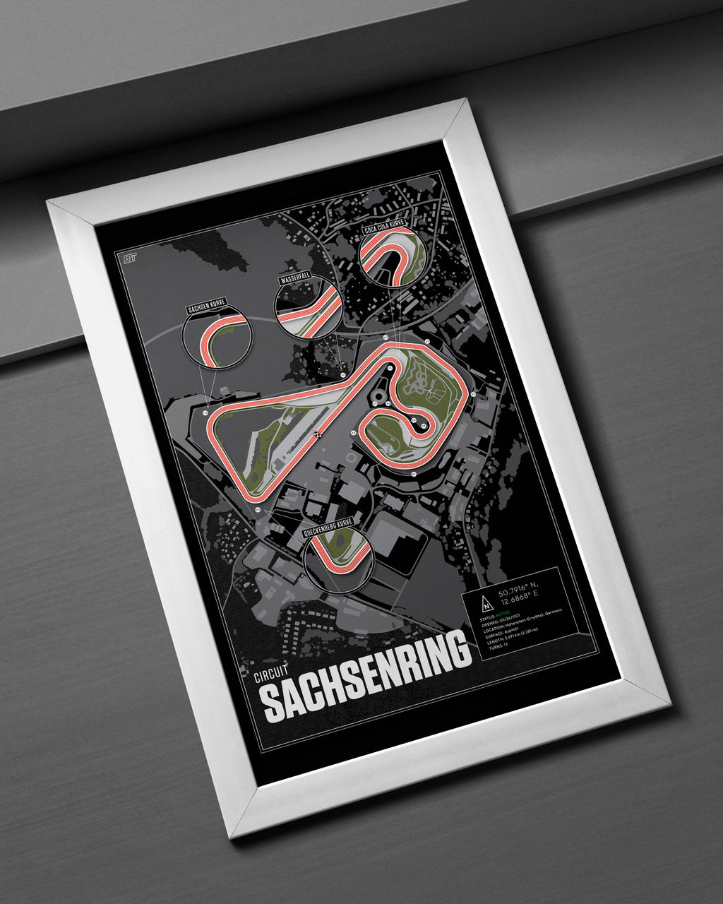Sachsenring, Germany (Night) - MotoGP Racetrack Artwork