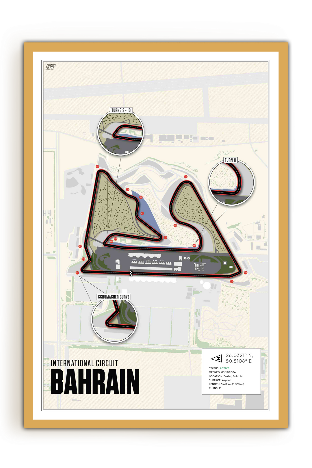 Bahrain International Circuit, Sakhir - Grand Prix Racetrack Artwork