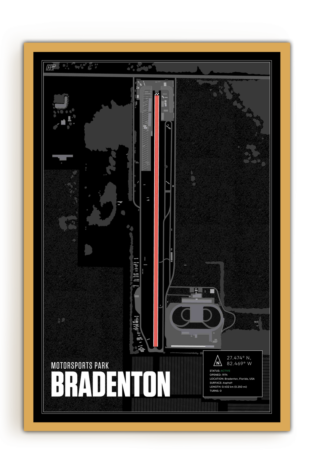 Bradenton Motorsports Park, USA - Drag Strip Racetrack Artwork