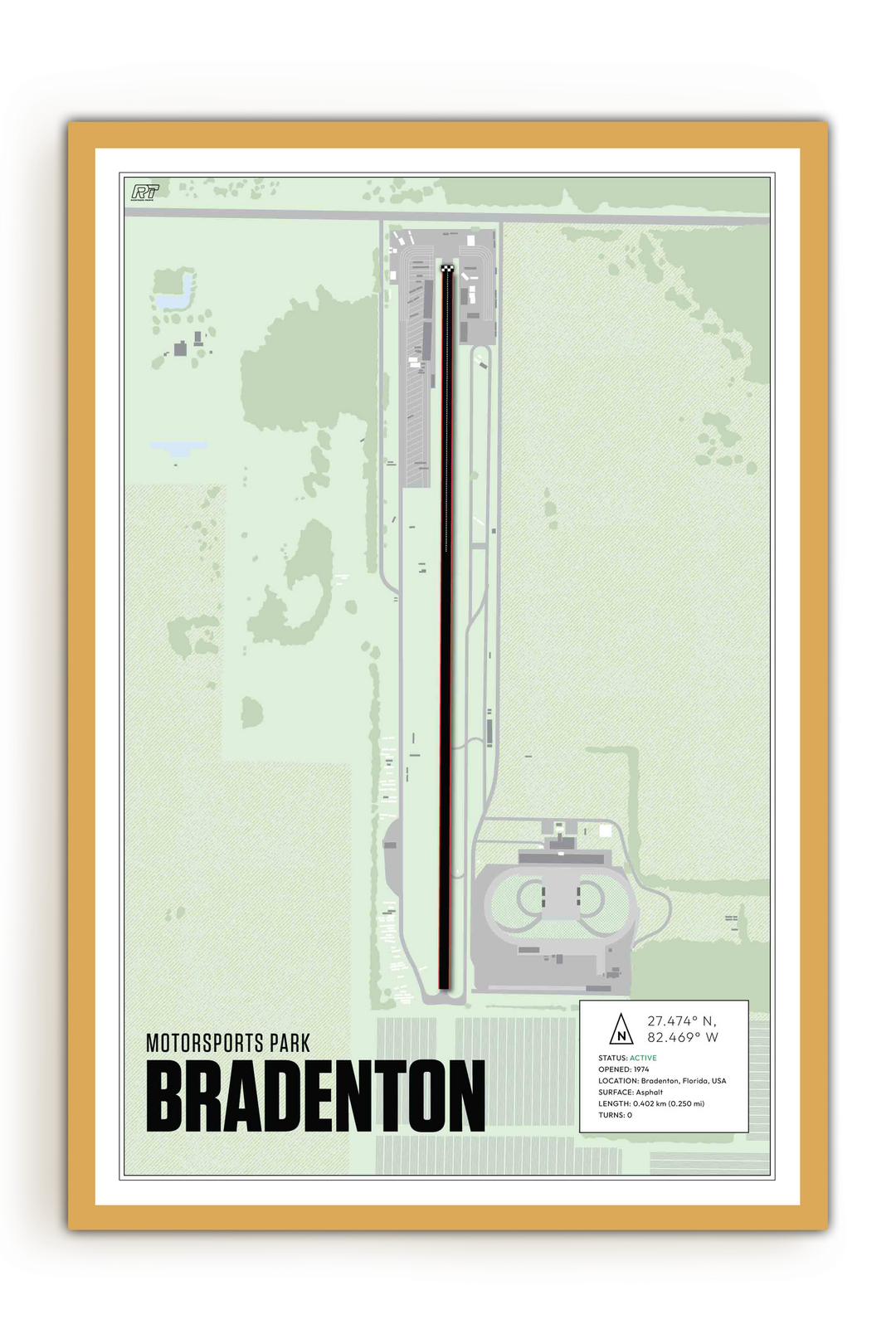 Bradenton Motorsports Park, USA - Drag Strip Racetrack Artwork
