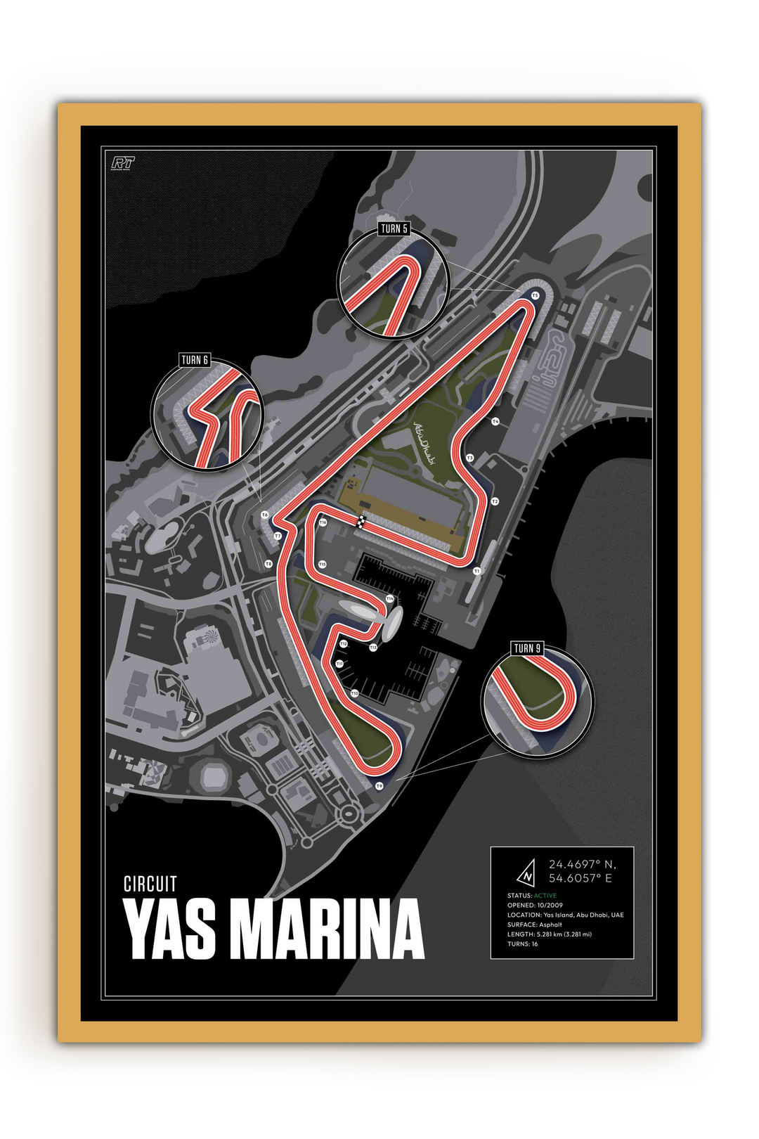 Yas Marina Circuit, United Arab Emirates - F1 Racetrack Artwork