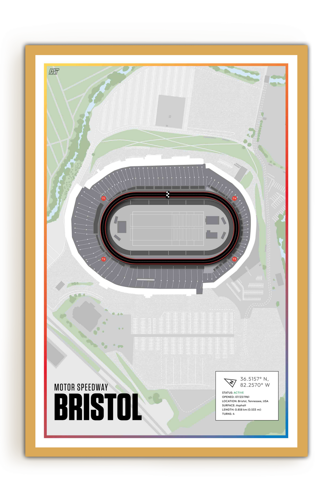 Bristol Motor Speedway, Tennessee - Nascar Racetrack Artwork