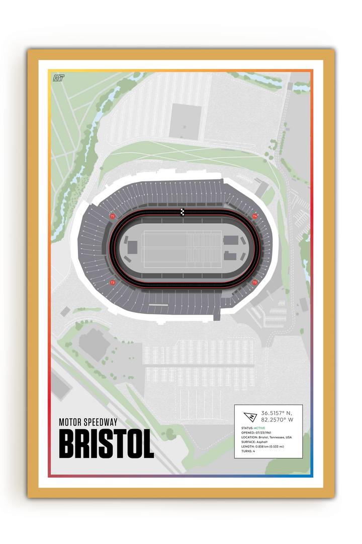 Bristol Motor Speedway, Tennessee - Nascar Racetrack Artwork