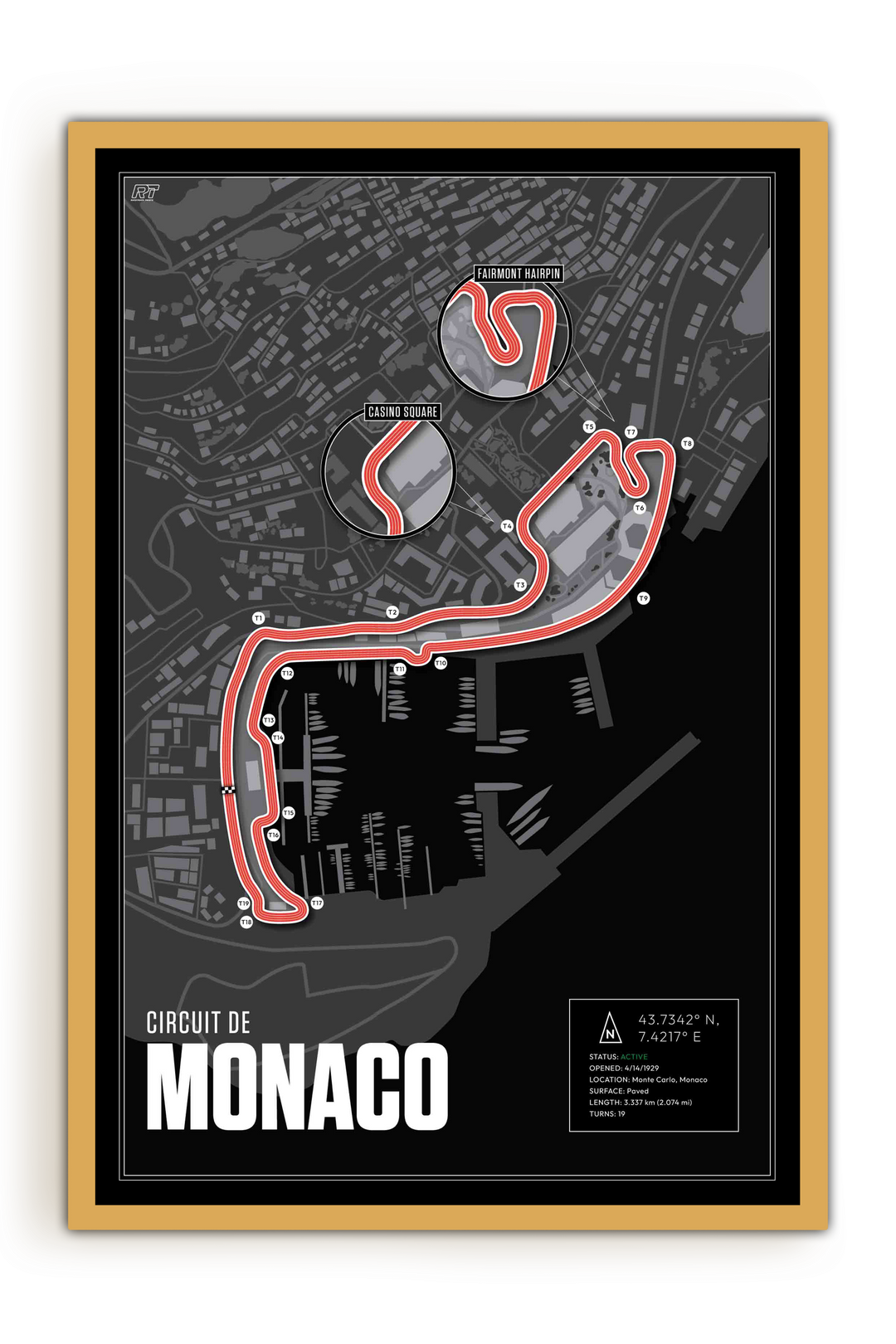 Circuit de Monaco, Monaco - F1 Racetrack Artwork