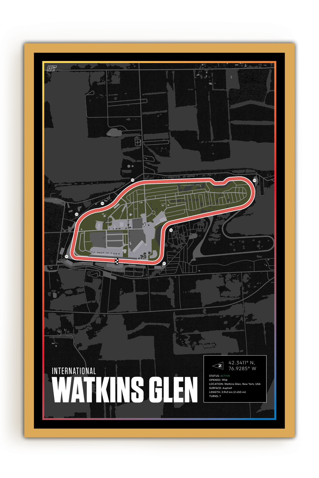 Watkins Glen, New York - Nascar Racetrack Artwork