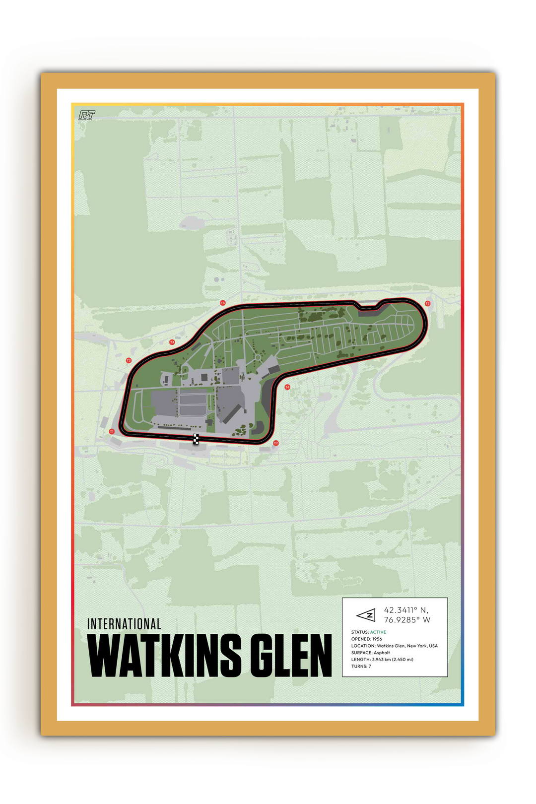Watkins Glen, New York - Nascar Racetrack Artwork