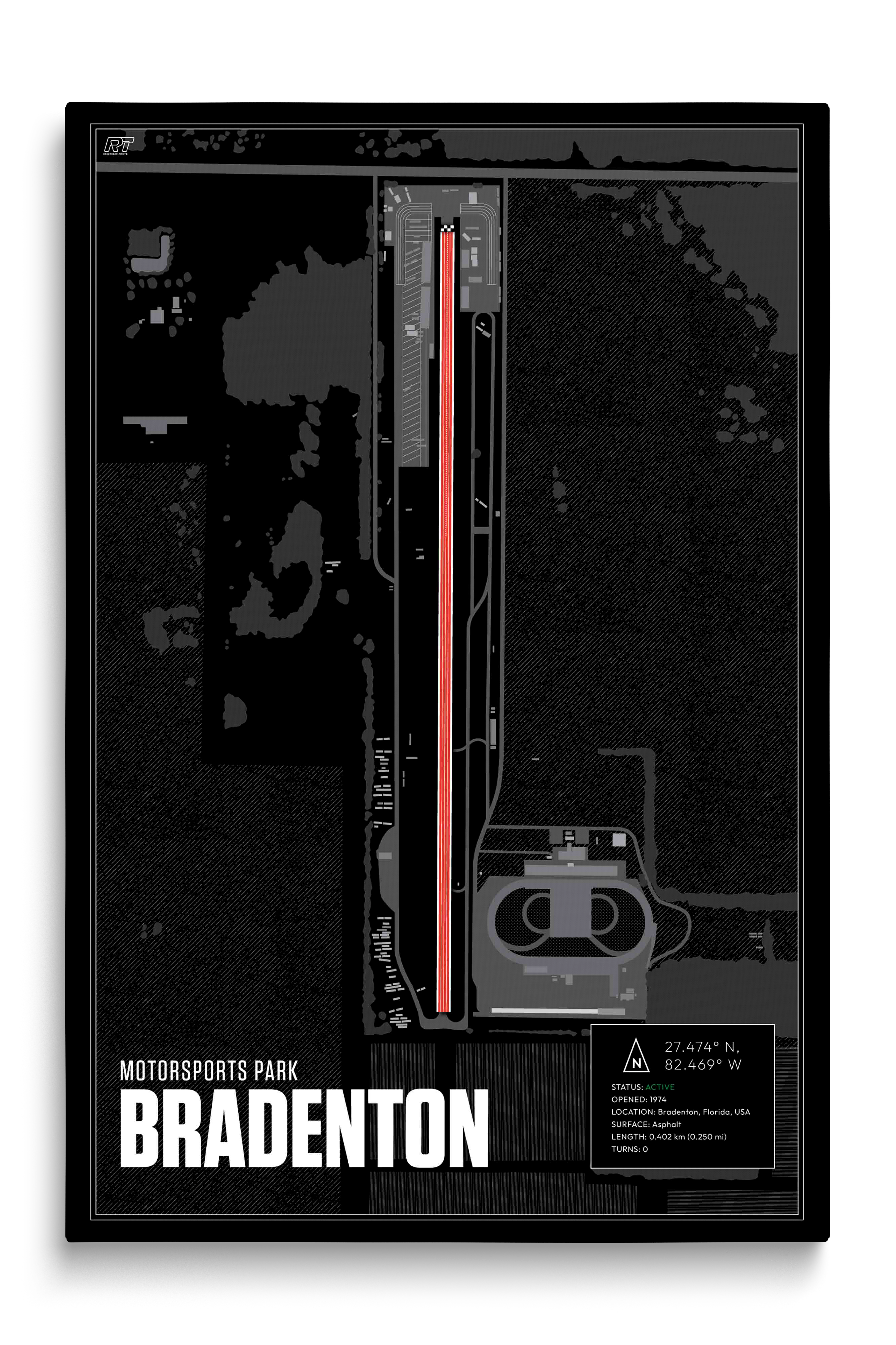Bradenton Motorsports Park, USA - Drag Strip Racetrack Artwork ...