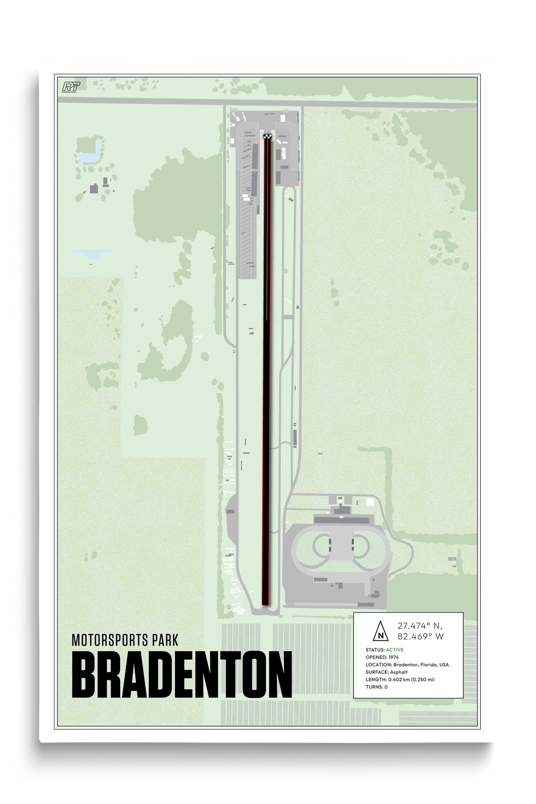 Bradenton Motorsports Park, USA - Drag Strip Racetrack Artwork