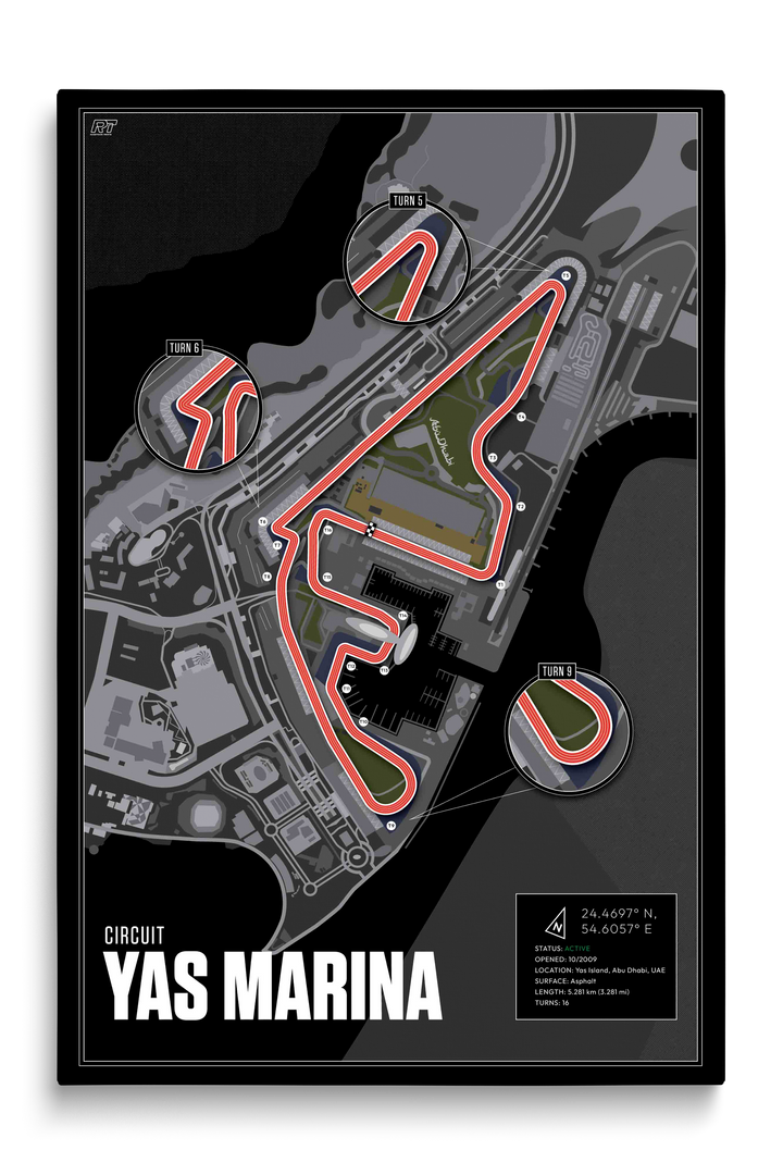Yas Marina Circuit, United Arab Emirates - F1 Racetrack Artwork