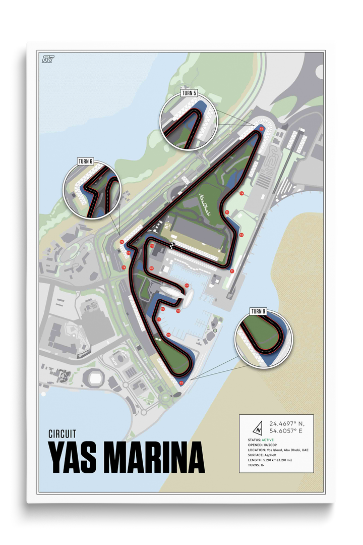 Yas Marina Circuit, United Arab Emirates - F1 Racetrack Artwork