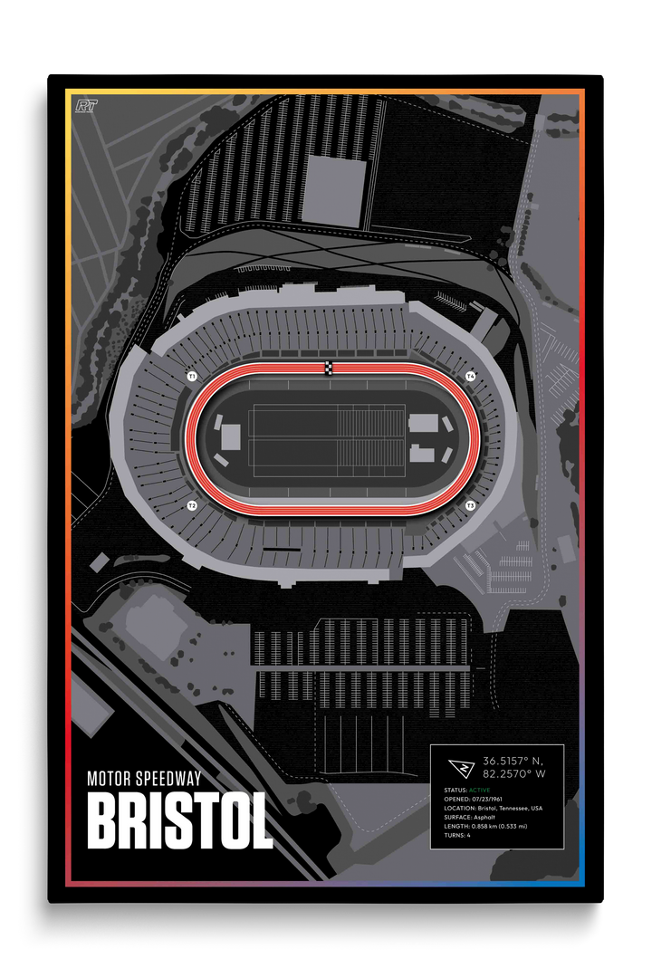 Bristol Motor Speedway, Tennessee - Nascar Racetrack Artwork