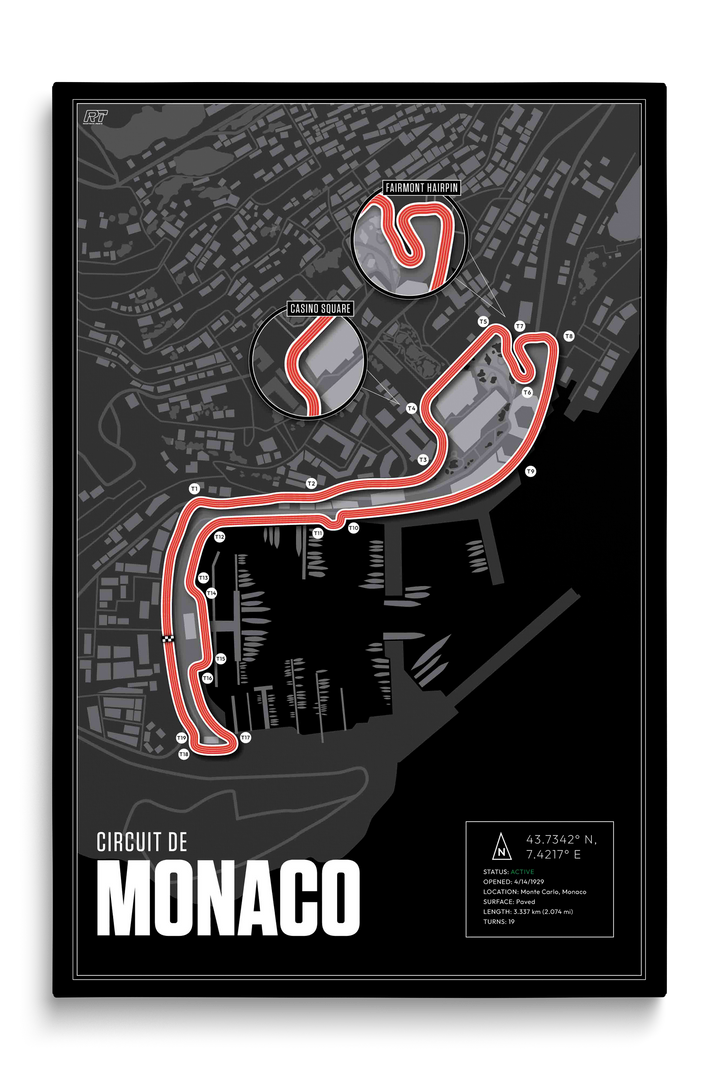 Circuit de Monaco, Monaco - F1 Racetrack Artwork
