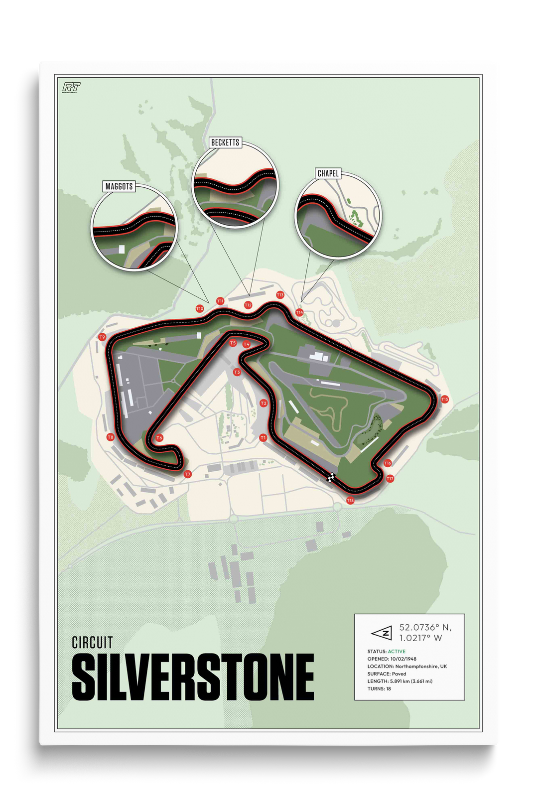 Silverstone Circuit, United Kingdom - F1 Racetrack Artwork