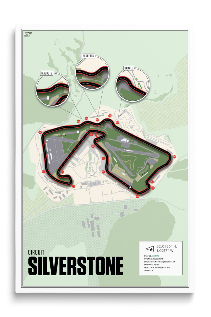 Silverstone Circuit, United Kingdom - F1 Racetrack Artwork