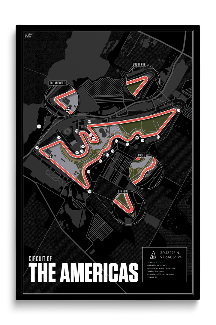 Circuit of the Americas, USA - F1 Racetrack Artwork
