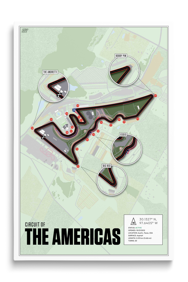 Circuit of the Americas, USA - F1 Racetrack Artwork