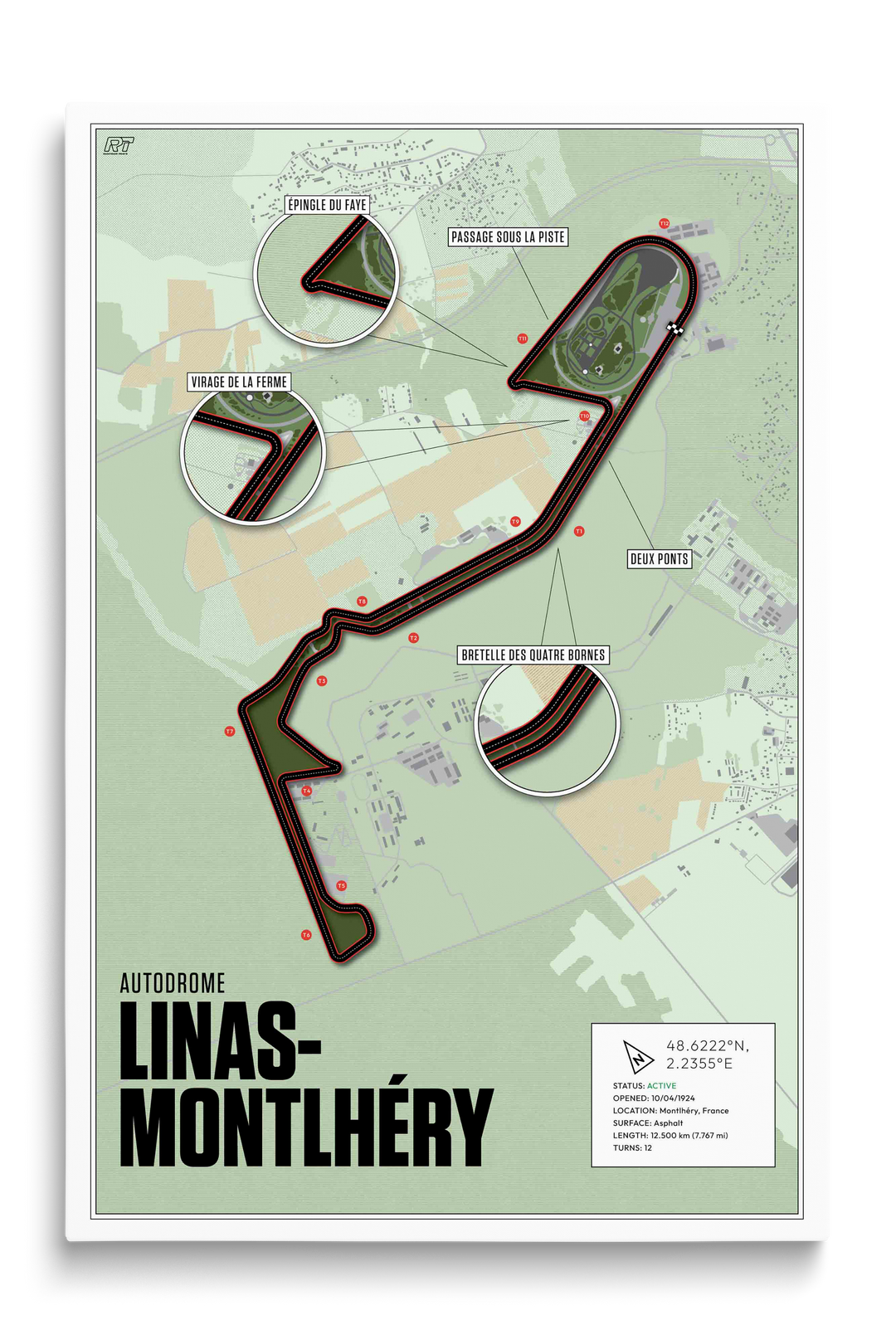 Autodrome de Linas-Montlhéry, France - Historic Racetrack Artwork