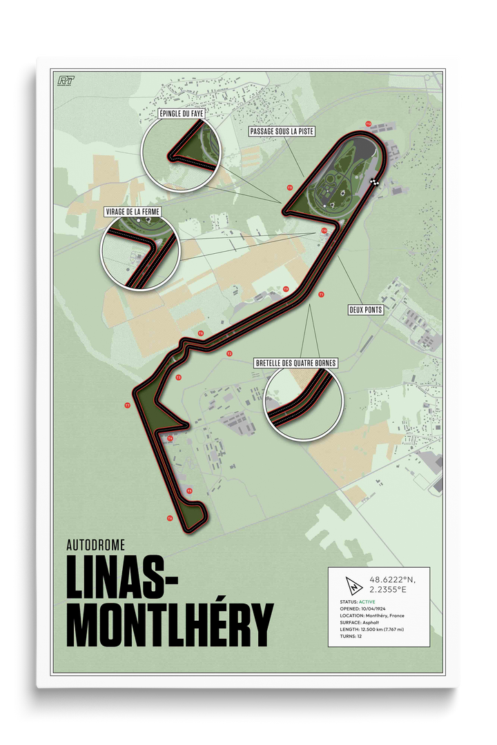 Autodrome de Linas-Montlhéry, France - Historic Racetrack Artwork