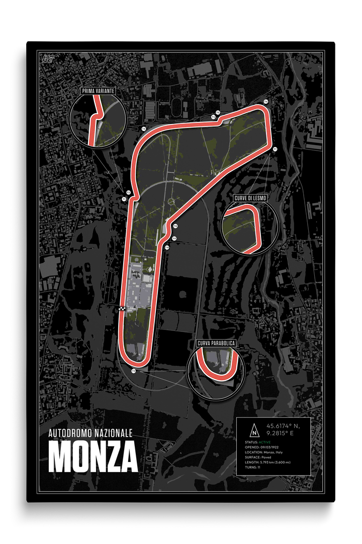 Monza, Italy - Grand Prix Racetrack Artwork