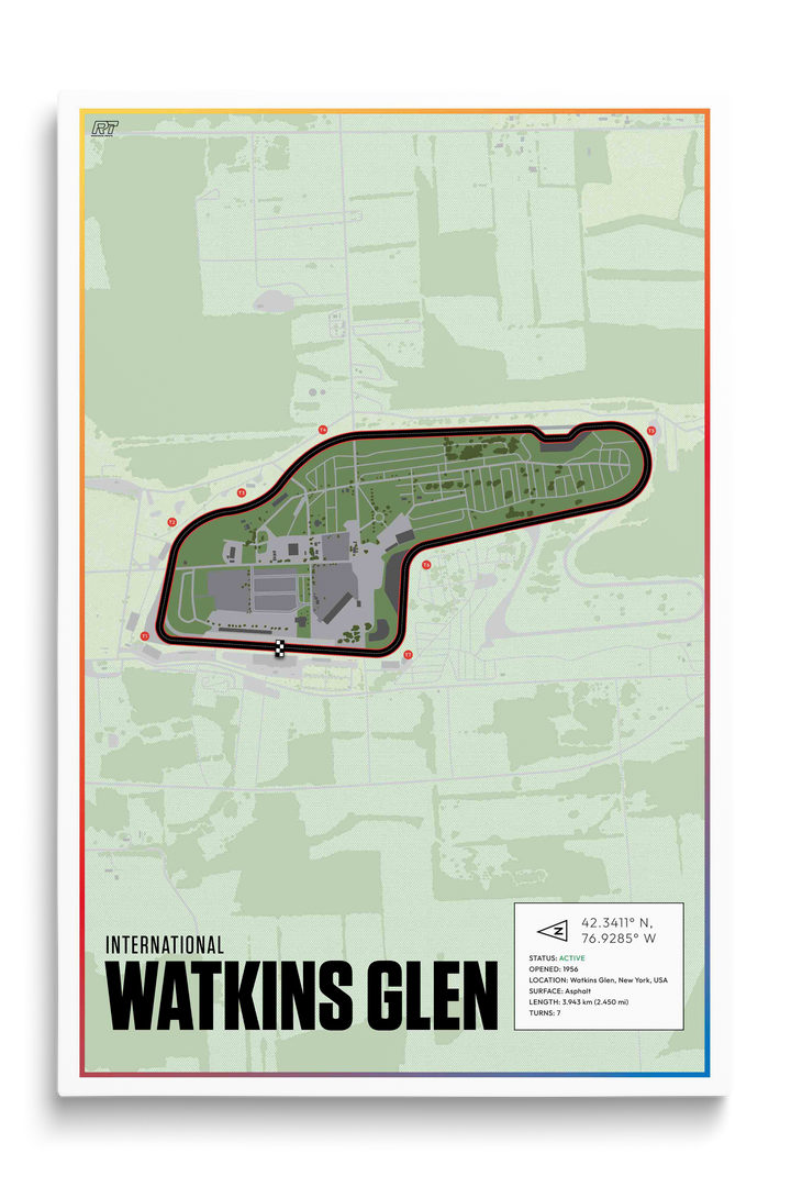 Watkins Glen, New York - Nascar Racetrack Artwork