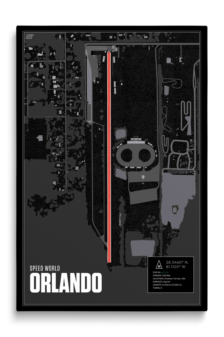 Orlando Speed World Dragway, USA - Drag Strip Racetrack Artwork
