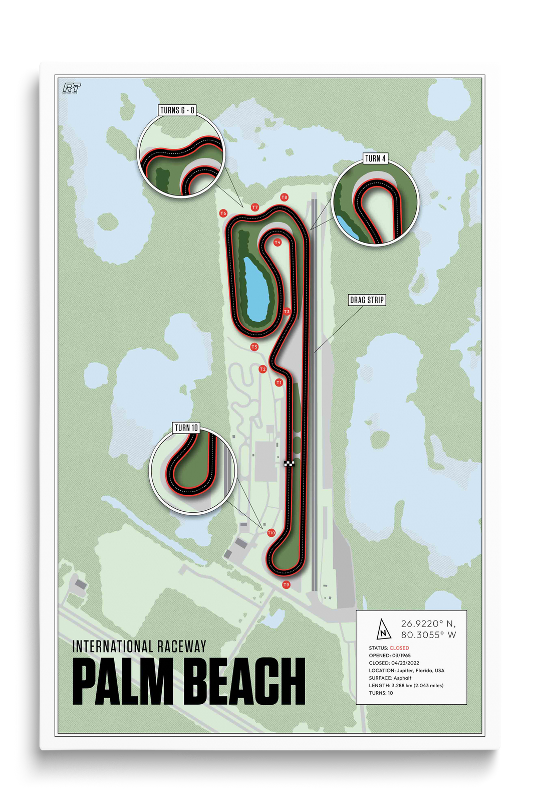 Palm Beach International Raceway, USA - Drag Strip Racetrack Artwork