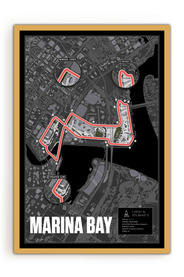 Marina Bay Street Circuit, Singapore - Grand Prix Racetrack Artwork